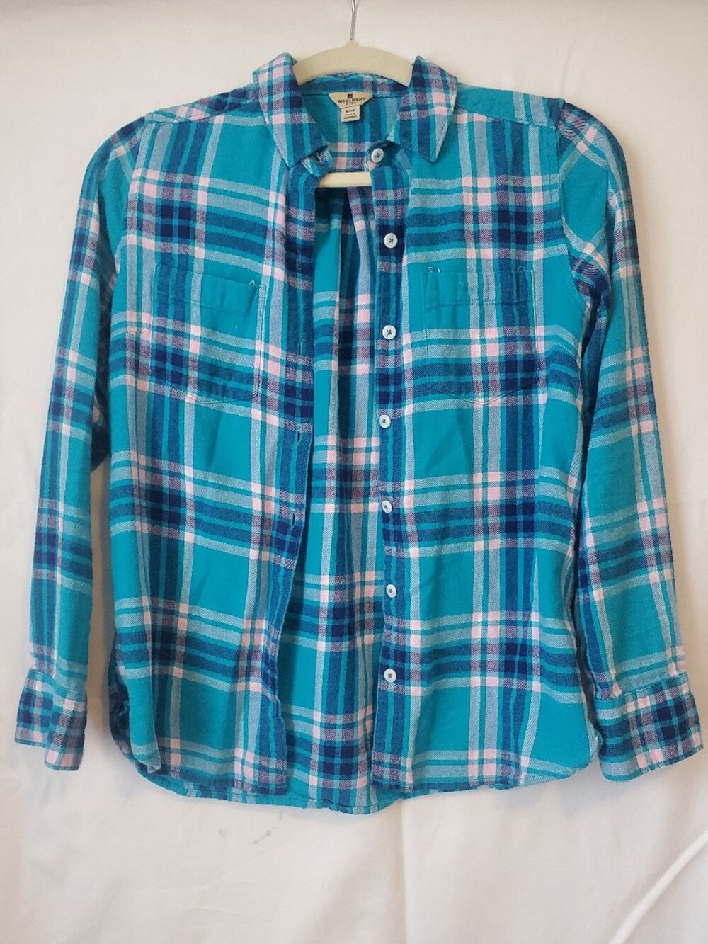 Woolrich Turquoise Plaid Button-Down Shirt